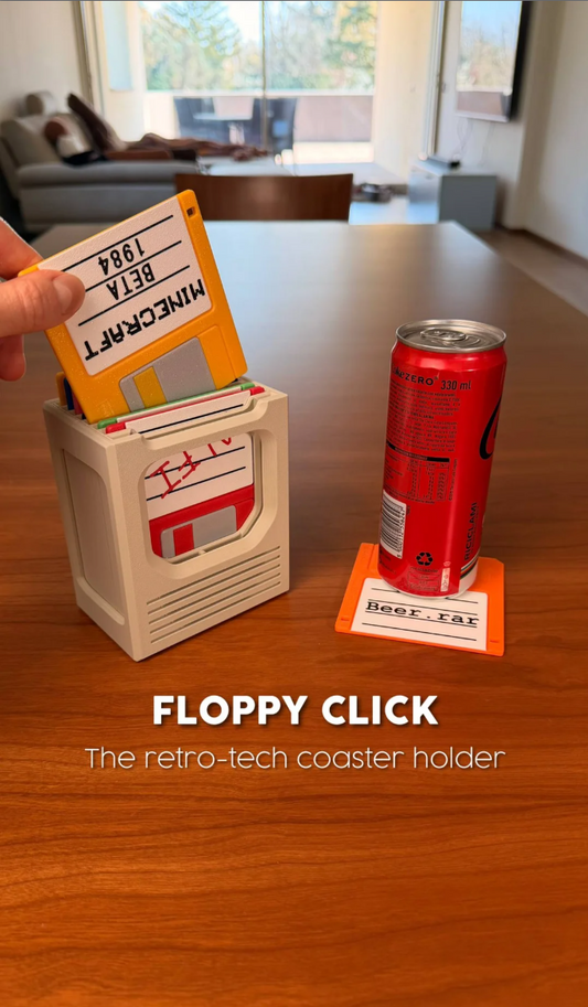 FLOPPY CLICK | THE RETRO-TECH COASTER HOLDER